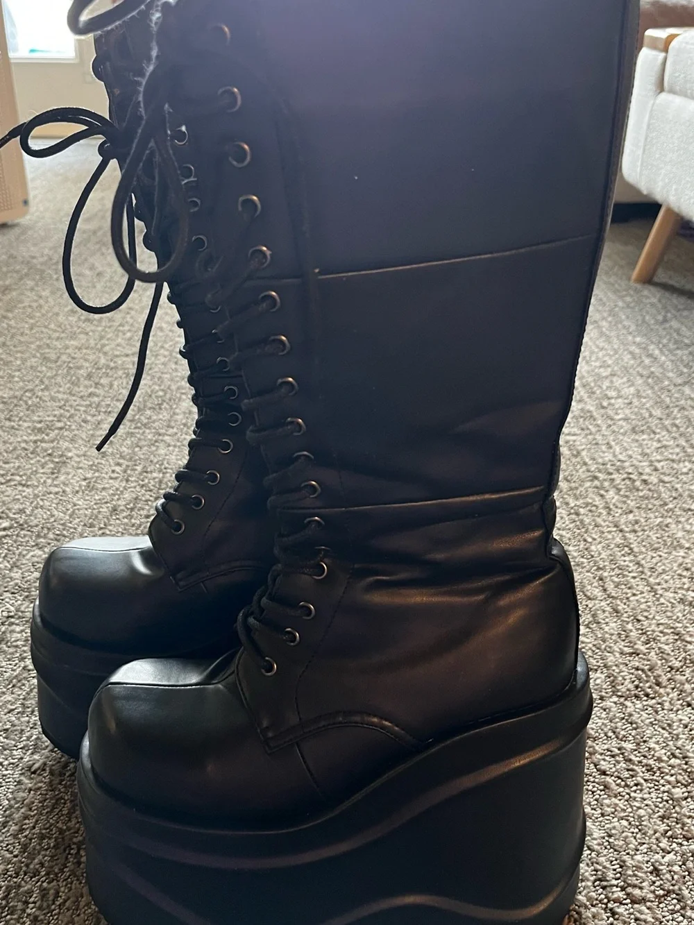 Rare authentic vintage Demonia WAVE-302 mega platform boots, Rave, Festival